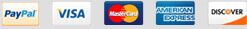 We Accept PayPal, Visa, MasterCard, American Express, & Discover